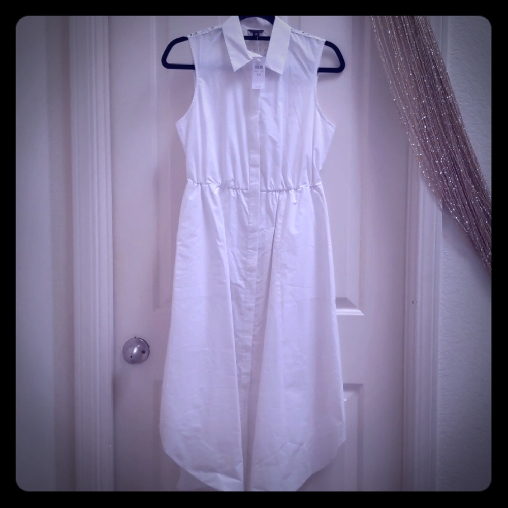 NWT Ann Taylor Eyelet Back Shirt Dress XS - Picture 5 of 8